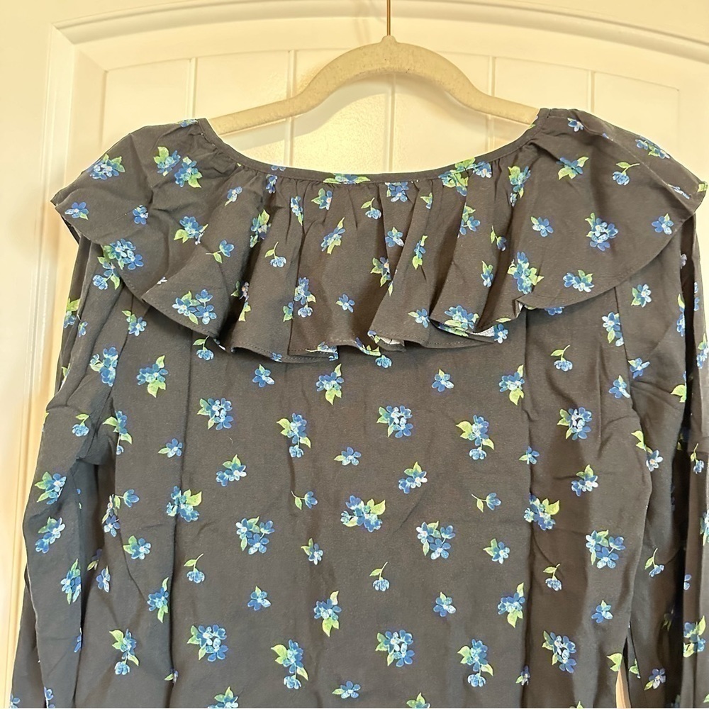 NWT peasant floral ruffle long sleeve blouse by WeWoreWhat women’s small - Picture 5 of 12